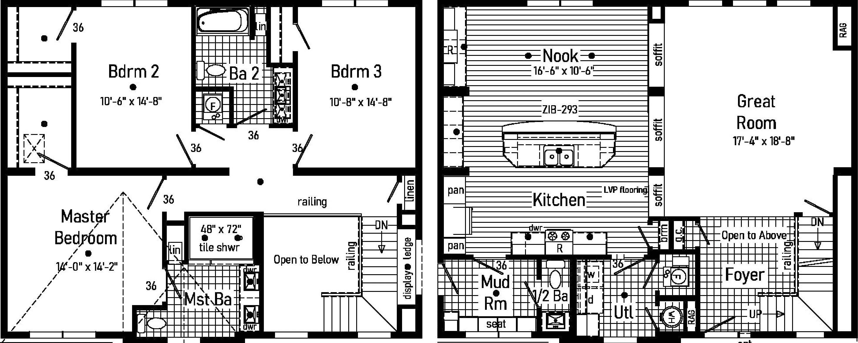 Ultra 2-story 6p2403-x ev floor plan home features
