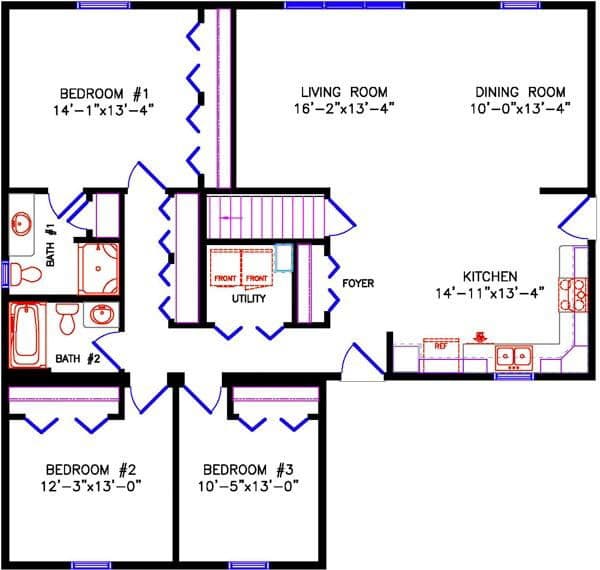 Spectrum 3620 floor plan home features
