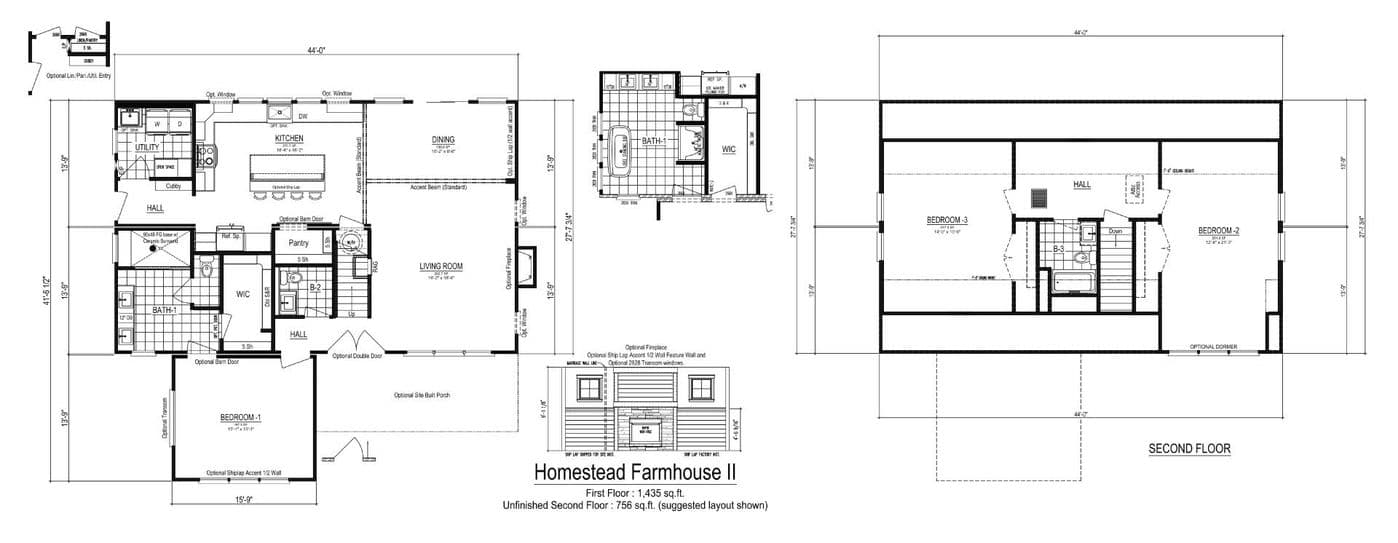 Farmhouse ii alternate cape interior home features