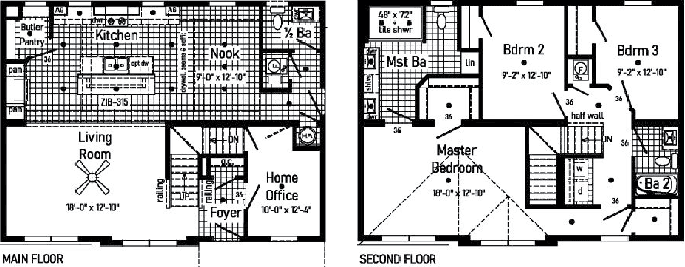 Magnifique 2-story 6p2601-r floor plan home features