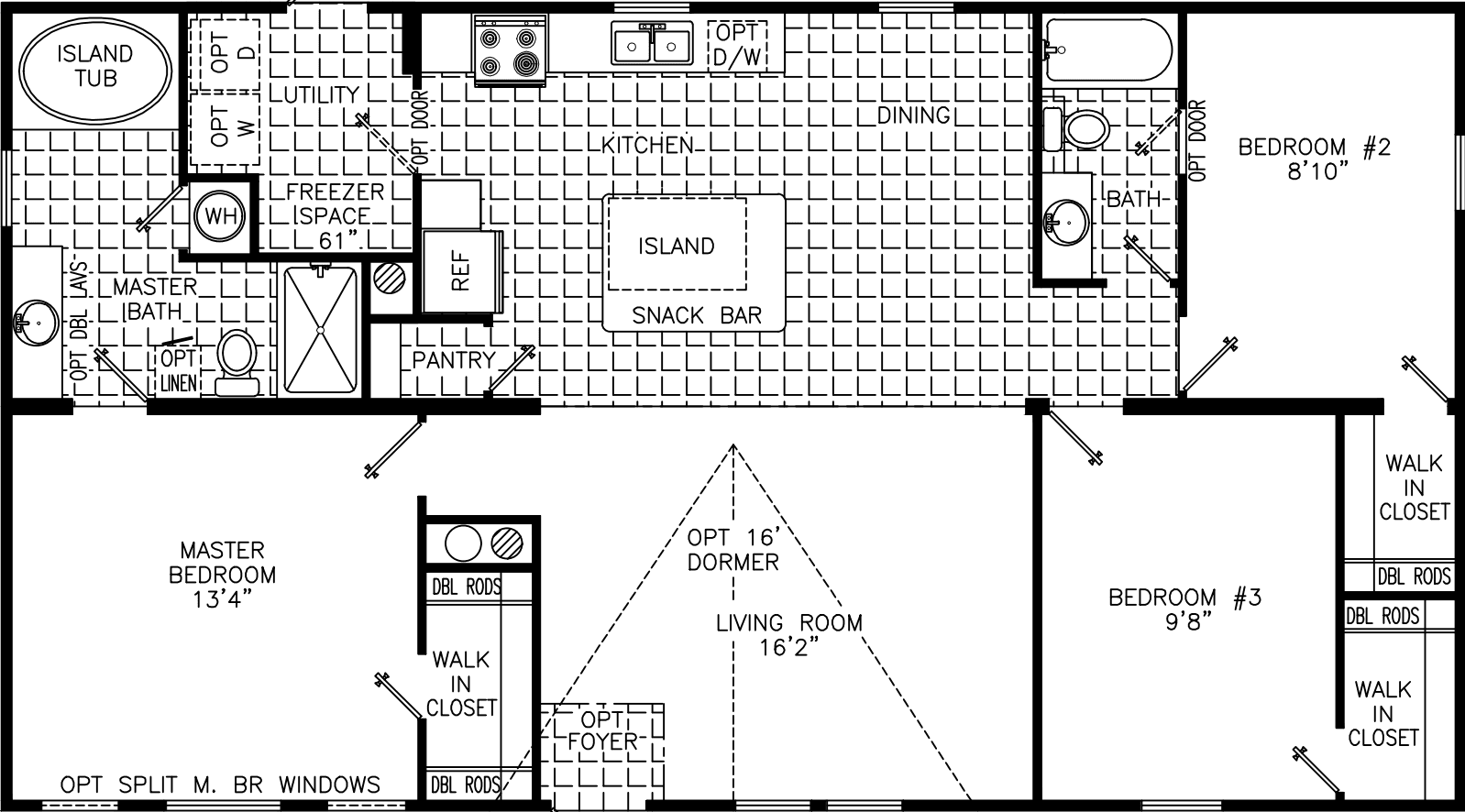 Peyton 2852 3 br with den floor plan home features