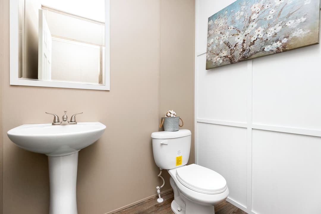 Farmhouse flex bathroom home features