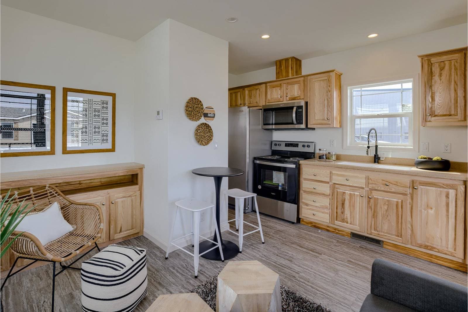 Urban cottage interior home features