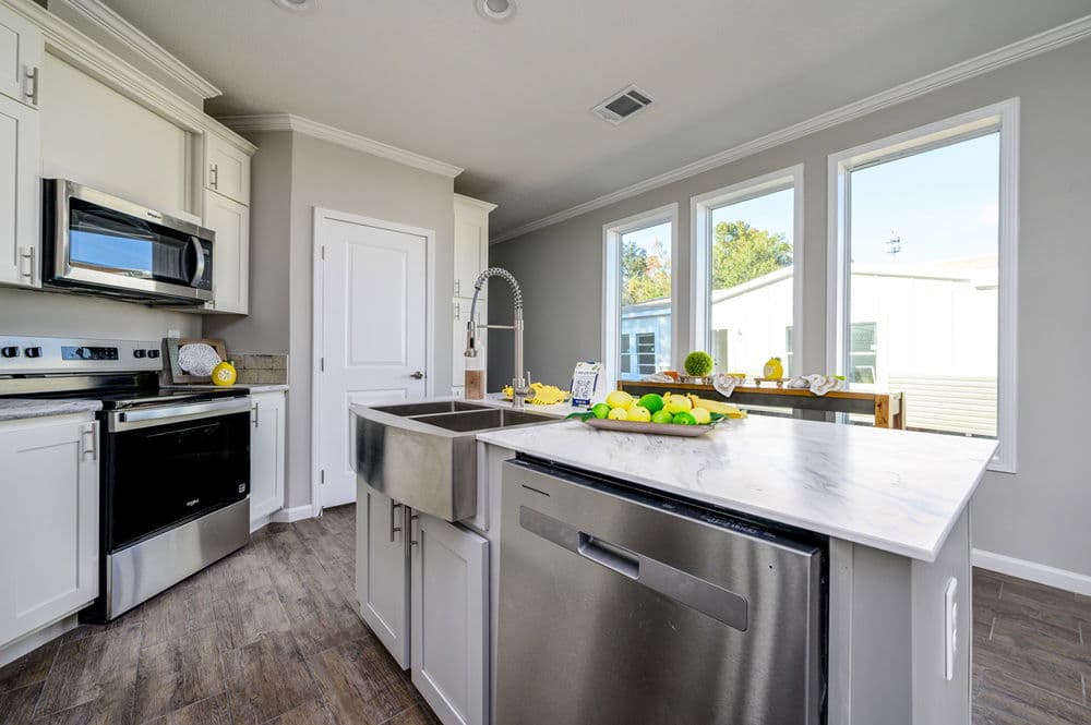 Riverfront hero and kitchen home features