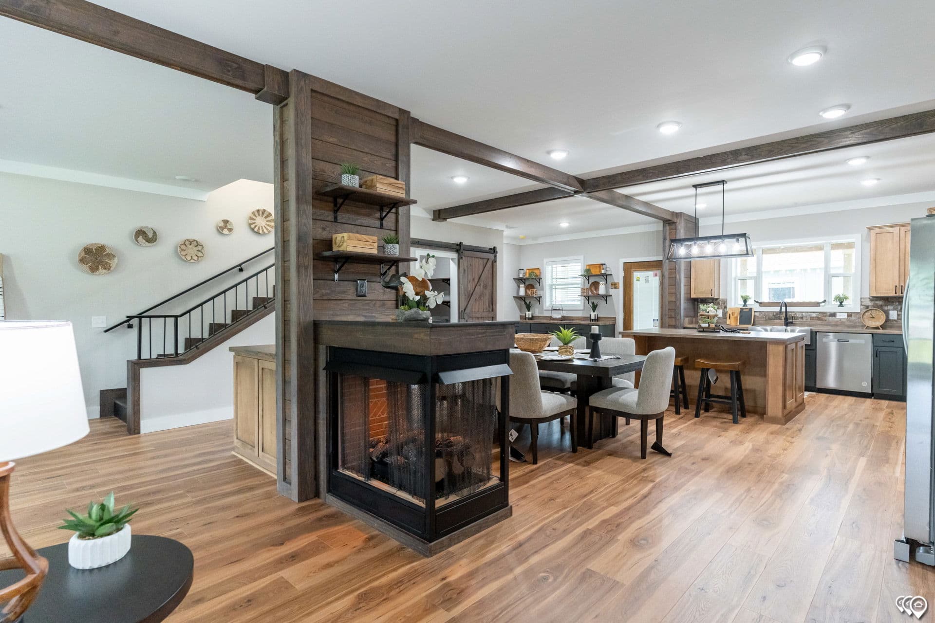 The barndominium interior home features