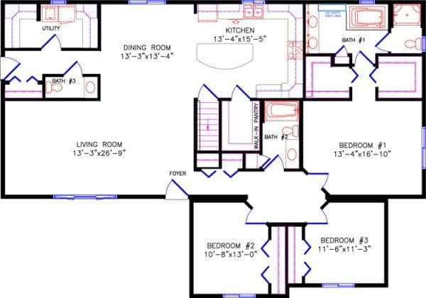 Spectrum 3660 floor plan home features