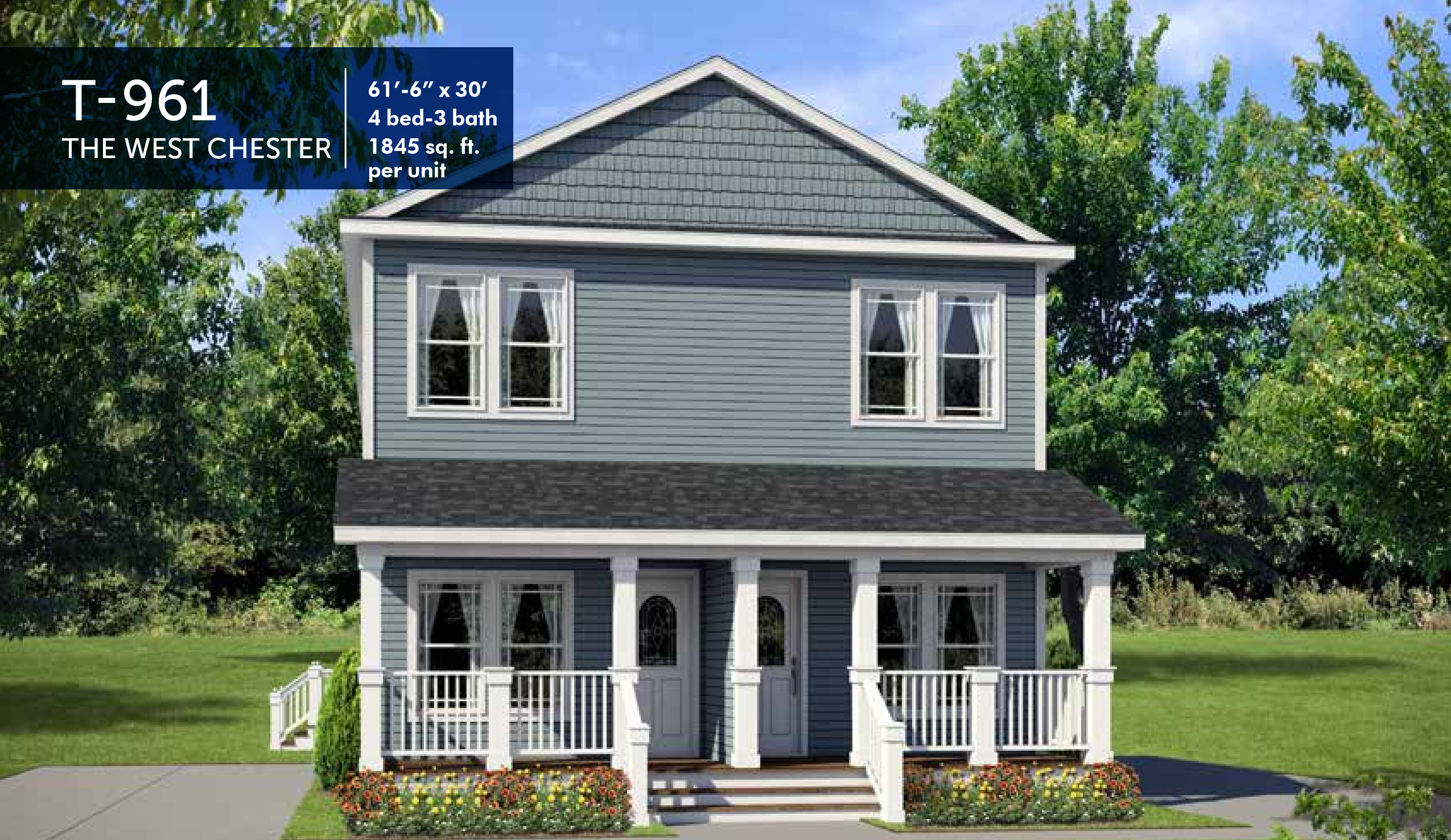 The west chester hero, elevation, and exterior home features