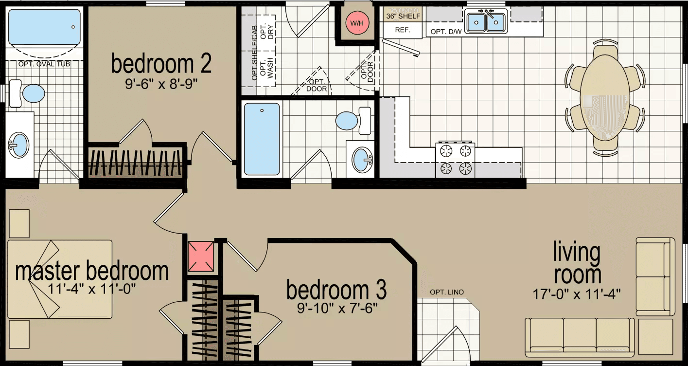 Cm-3443l floor plan home features