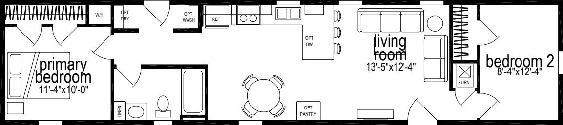 Sunwood single-section f242-ab floor plan home features