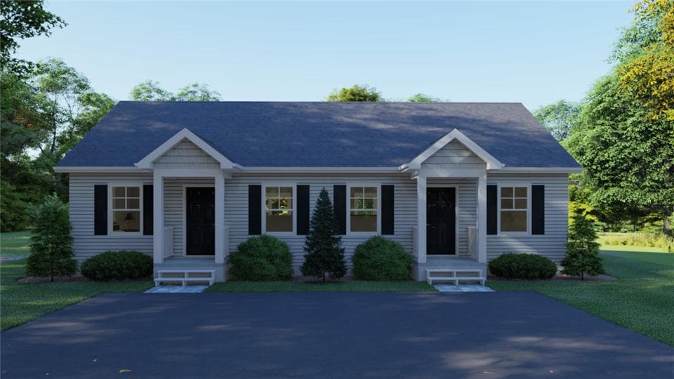 Millington duplex hero, elevation, and exterior home features