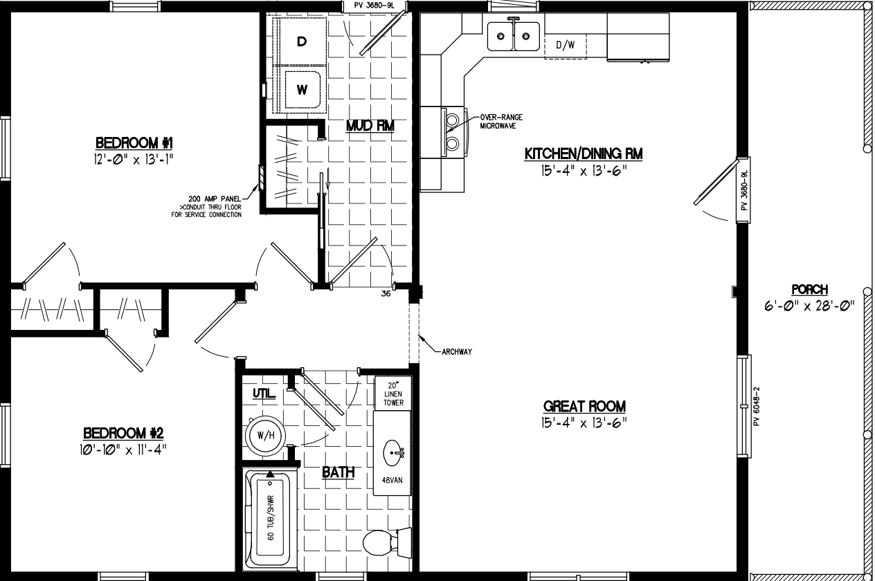 Settler 2836 floor plan home features