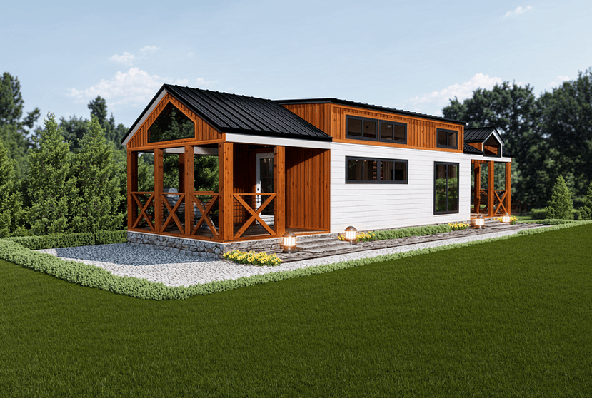 Tumbleweed hero, elevation, and exterior home features