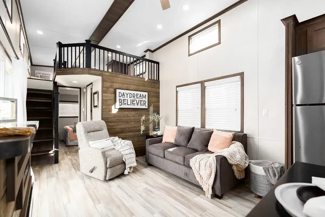 Lakeside interior home features