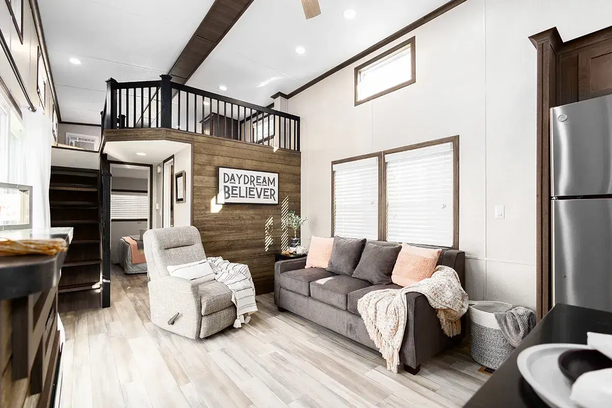 Lakeside interior home features