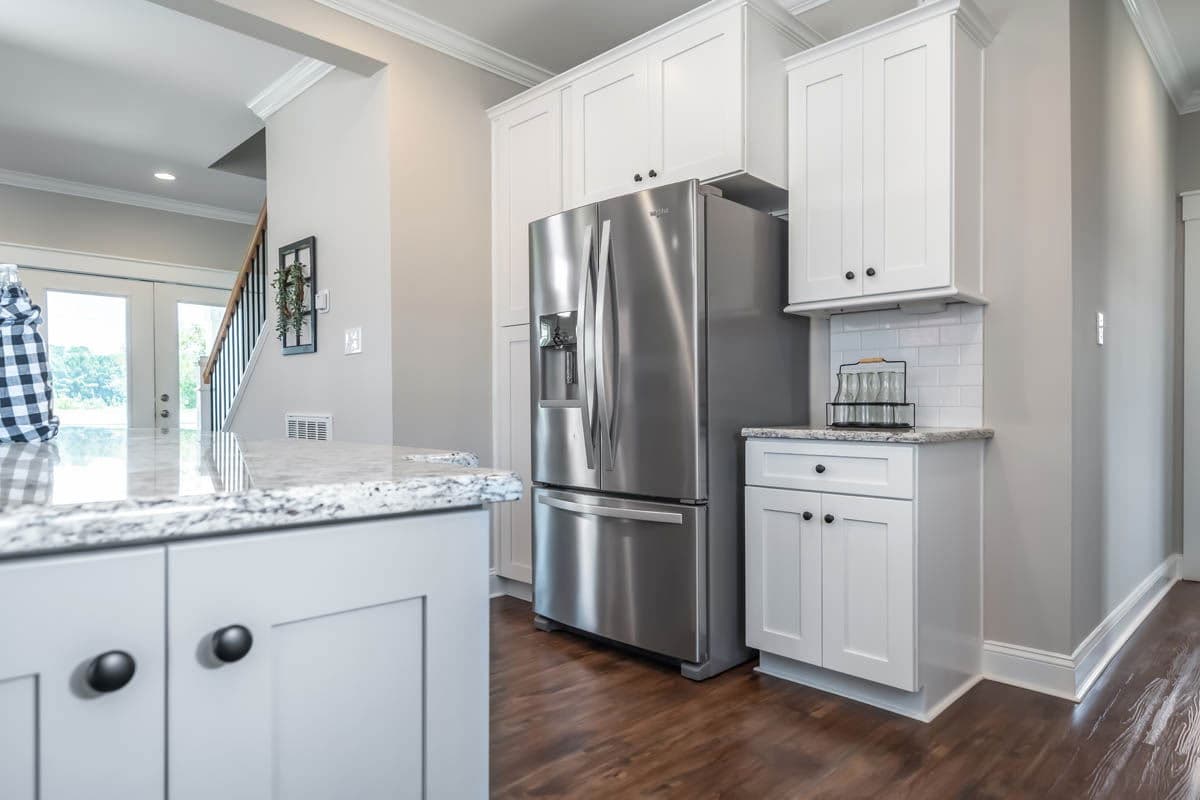 Farmhouse i two story kitchen home features