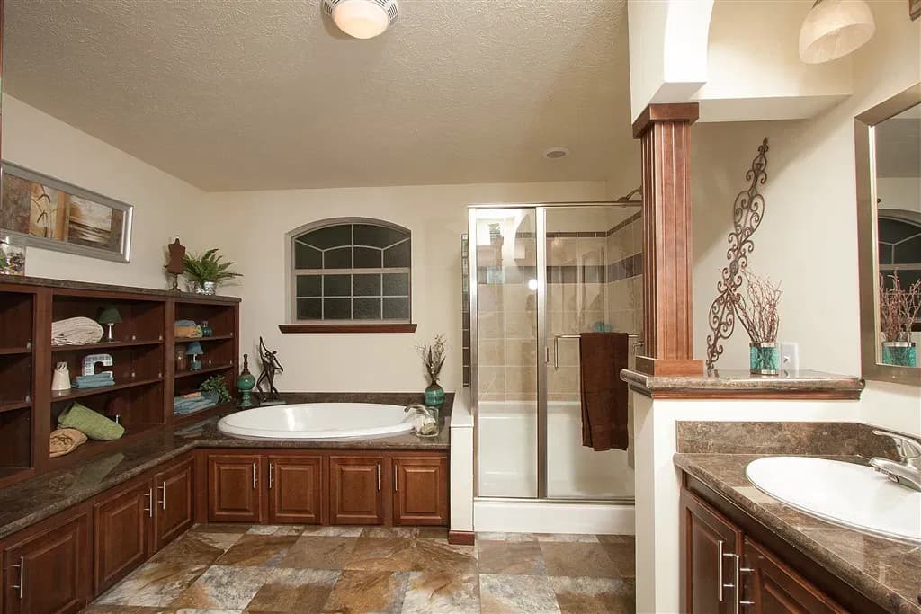Landmark ranch bathroom home features