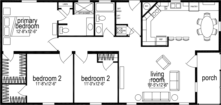 Sunwood multi-section f569-aj floor plan home features