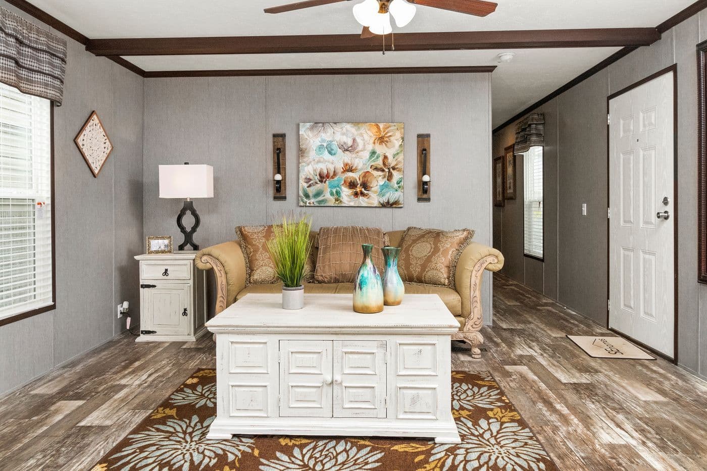 The seaside interior home features