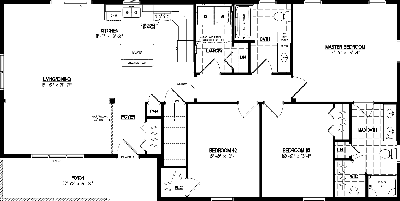 Frontier 2856 floor plan home features